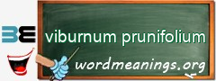 WordMeaning blackboard for viburnum prunifolium
